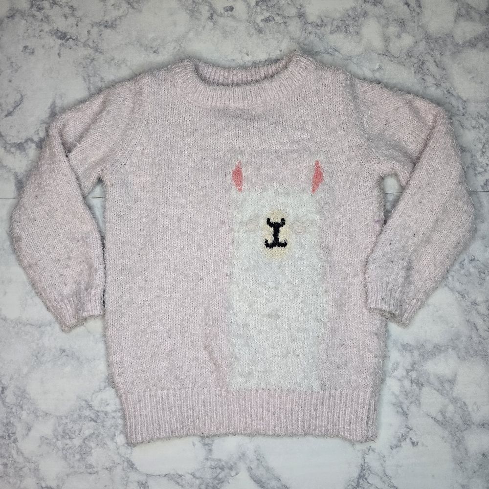 Cat & Jack Pink Llama Sweater 3T